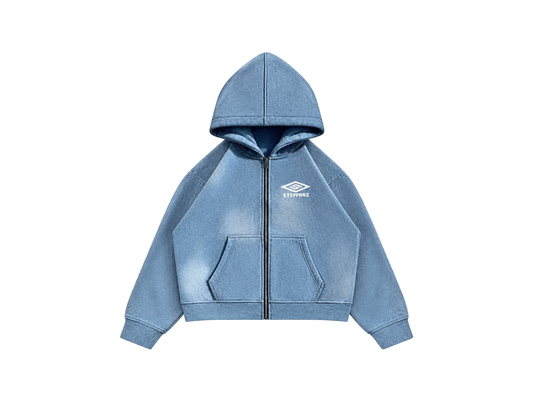 BLUE SUNFADED ZIPUP